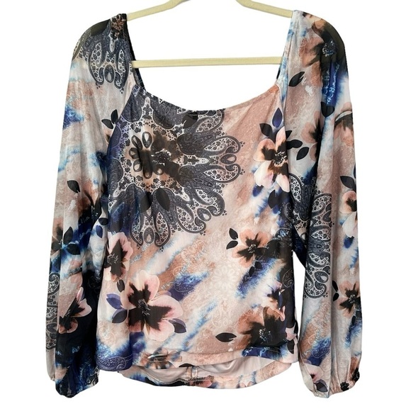 Boston proper Ruched Front Long Sleeve Blouse size Large - Picture 4 of 5